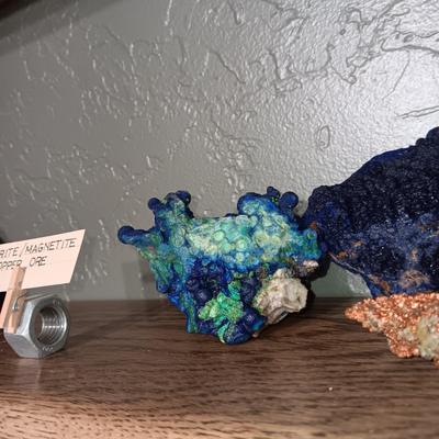 ROCKS FROM A COLLECTION LABELED AZURITE/MAGNETITE COPPER ORE