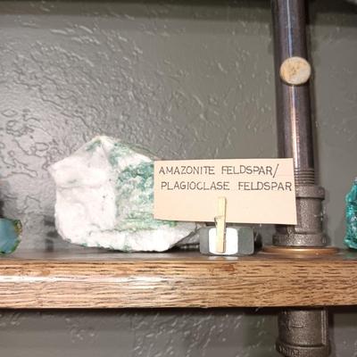ROCKS FROM A COLLECTION LABELED SLAG, GHERT & AMAZONITE FELDSPAR