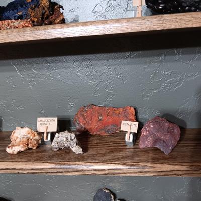ROCKS FROM A COLLECTION LABELED HEMATITE & CHALCEDONY QUARTZ