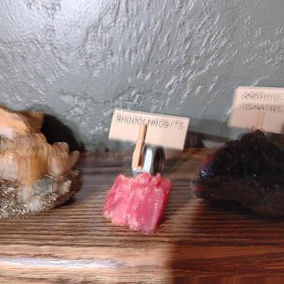 ROCKS FROM A COLLECTION LABELED GOETHITE HEMATITE, RHODOCHROSITE & QUARTZ