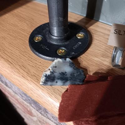 ROCKS FROM A COLLECTION LABELED ASPHALTIC LAVA, SILTSTONE, FOSSILS, MT ST HELENS ASH