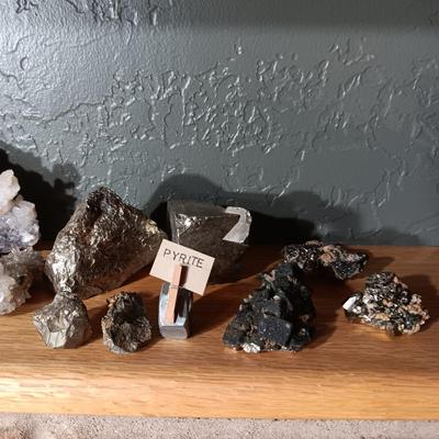 ROCKS FROM A COLLECTION LABELED PYRITE AND QUARTZ