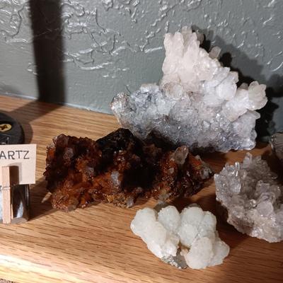 ROCKS FROM A COLLECTION LABELED PYRITE AND QUARTZ