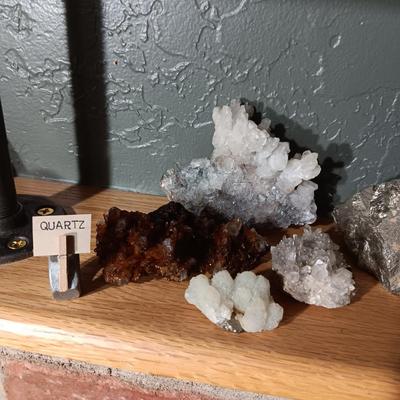 ROCKS FROM A COLLECTION LABELED PYRITE AND QUARTZ