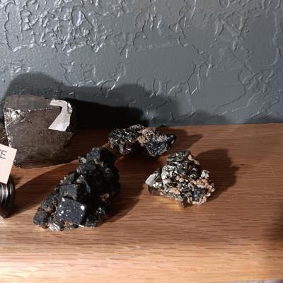 ROCKS FROM A COLLECTION LABELED PYRITE AND QUARTZ