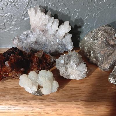 ROCKS FROM A COLLECTION LABELED PYRITE AND QUARTZ