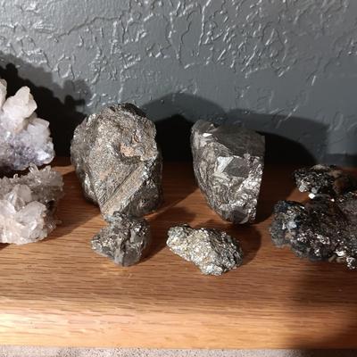 ROCKS FROM A COLLECTION LABELED PYRITE AND QUARTZ