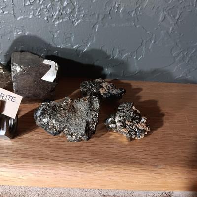 ROCKS FROM A COLLECTION LABELED PYRITE AND QUARTZ