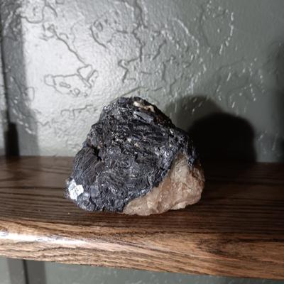 ROCKS FROM A COLLECTION LABELED GALENA, OIL SHALE & PETRIFIED WOOD