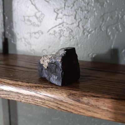 ROCKS FROM A COLLECTION LABELED GALENA, OIL SHALE & PETRIFIED WOOD