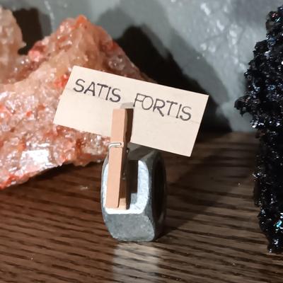 ROCKS FROM A COLLECTION LABELED SATIS FORTIS & POTASH/HALITE ORE