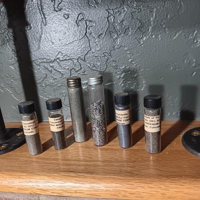BOTTLES MARKED SAMPLE OF CONCENTRATED CLIMAX MOLYBDENITE PLUS ARROWHEADS