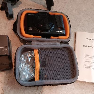 CANON POWERSHOT SX740HS DIGITAL CAMERA AND TRIPOD