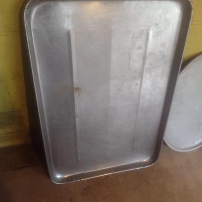 Pair of Lage Metal NSF Serving Trays or Pans
