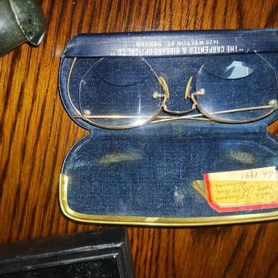 MARBLE HANDLED MAGNIFYING GLASS AND LETTER OPENER, METAL BOX AND MORE