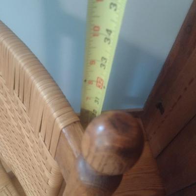 Vintage Rush Seat and Back Wood Framed Shaker Style Rocking Chair