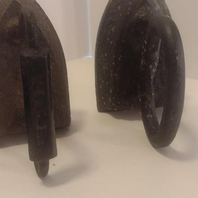 Collection of Antique Cast Iron Sad Irons and Cobblers Anvil