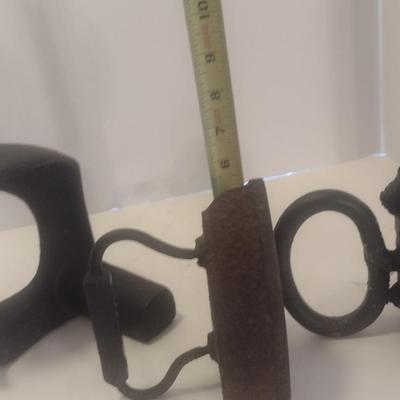 Collection of Antique Cast Iron Sad Irons and Cobblers Anvil