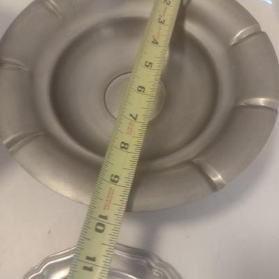 Assortment of Pewter Pedestal Footed Serving Bowls and Other
