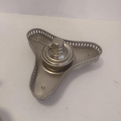 Vintage Pewter Coffee Urn with Sterno Stand Includes Creamer and Suger Cups