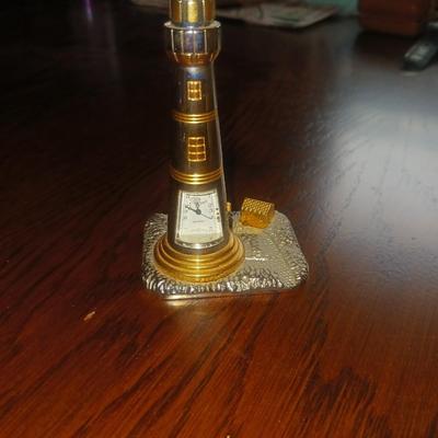 PAIR OF WOODEN WALL POCKETS, LIGHTHOUSE CLOCK AND MORE