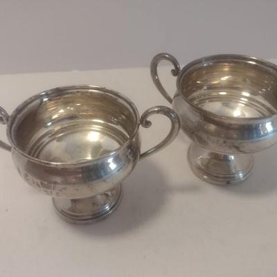 Weighted Sterling Silver Creamer and Sugar Cups