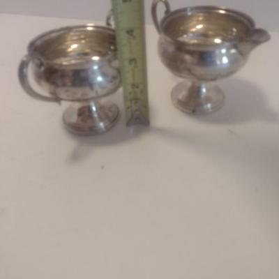 Weighted Sterling Silver Creamer and Sugar Cups