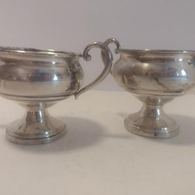 Weighted Sterling Silver Creamer and Sugar Cups
