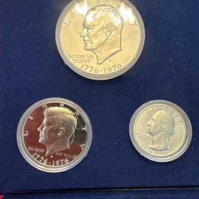 Sale Photo Thumbnail #4: Three proof sets 
Each set includes: 
Eisenhower half dollar
Kennedy half dollar
Washington Quarter
All minted in 40% Silver.