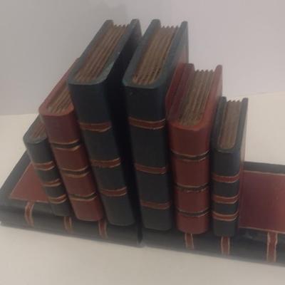 Set of Large Vintage Wood Book Themed Book Ends