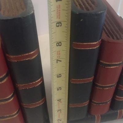 Set of Large Vintage Wood Book Themed Book Ends