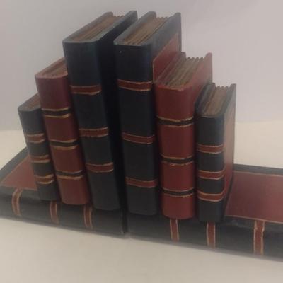 Set of Large Vintage Wood Book Themed Book Ends
