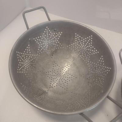 Pair of Galvanized Kitchen Colanders