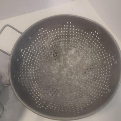 Pair of Galvanized Kitchen Colanders