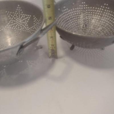 Pair of Galvanized Kitchen Colanders