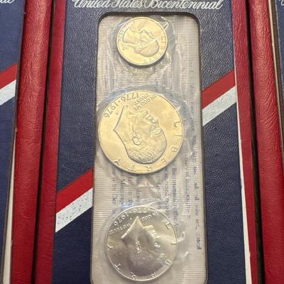 Sale Photo Thumbnail #26: 4 sets 
Each set includes 40% silver Eisenhower, Kennedy, Washington.