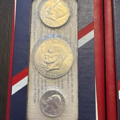 Sale Photo Thumbnail #25: 4 sets 
Each set includes 40% silver Eisenhower, Kennedy, Washington.