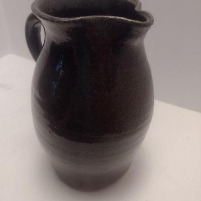 Hand Thrown Alkaline Glaze Pottery Water Pitcher by Grace Hewell