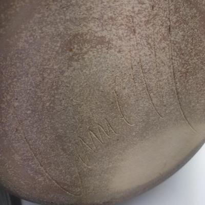Lage Art Studio Lidded Pottery Dish Signed by Artist
