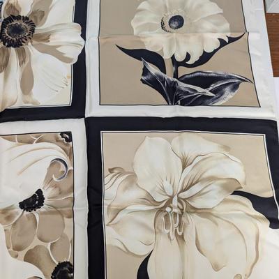 Lot of 3 Vintage Floral Scarves Ann Taylor Silk and Polyester Mixed Prints Collectible