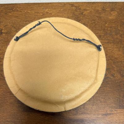 Sale Photo Thumbnail #271: Small Round needlework in Mahogany frame is in good vintage condition..