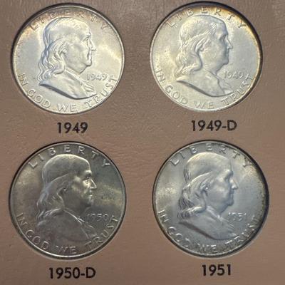 Sale Photo Thumbnail #99: All coins are 90% silver 
38 coins total 
All minted in either Philadelphia, Denver, and San Francisco. 

The book has two open slots for further collecting.