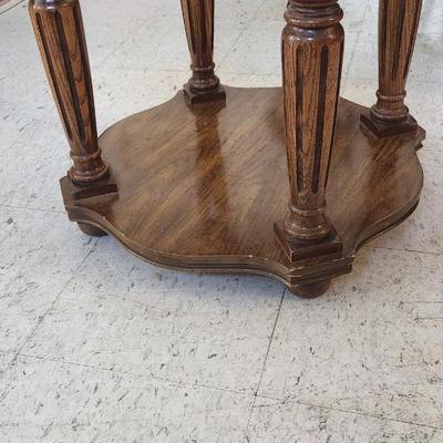 Sale Photo Thumbnail #329: Cute vintage end table with glass top