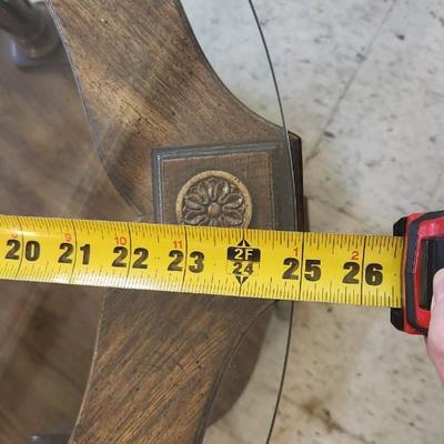 Sale Photo Thumbnail #330: Cute vintage end table with glass top