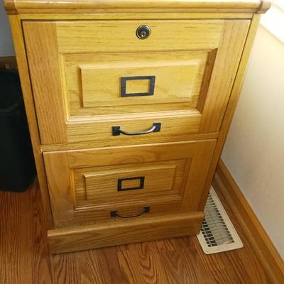 WOODEN 2 DRAWER FILING CABINET