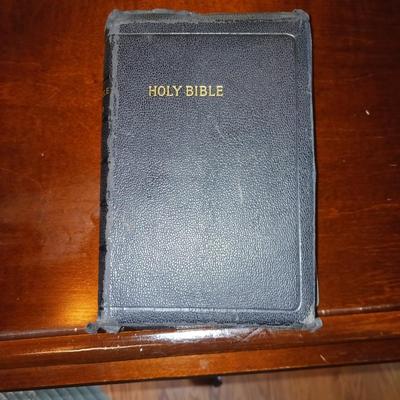 WOODEN PODIUM AND A BIBLE