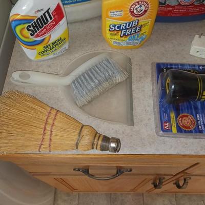 CLEANING SUPPLIES, FLASHLIGHT THAT RUNS ON WATER AND TIKI TORCH FUEL