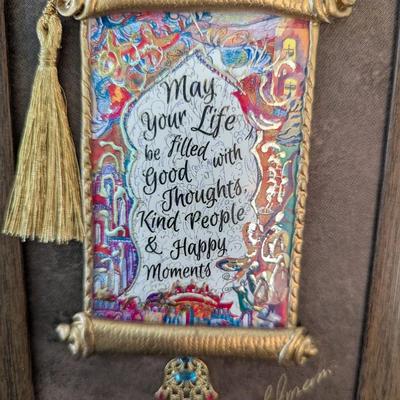 Orna Amrani Sculpture Hand Painted 3D Jewish Artwork Wall Art (SB)