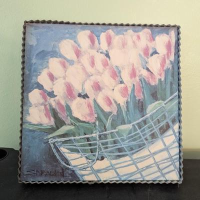 Art Noveau Metal Framed Botanical Home Decor (SB)