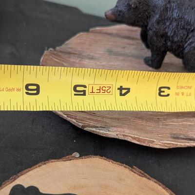 Wooden Bear Figure Coaster & Trinket Dish 1 Piece Is Signed (HW)